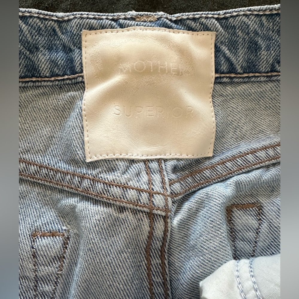 MOTHER Denim Tomcat Roller Chew Hem Jeans in Look Before You Leap Wide Leg Sz 30 - Picture 8 of 9